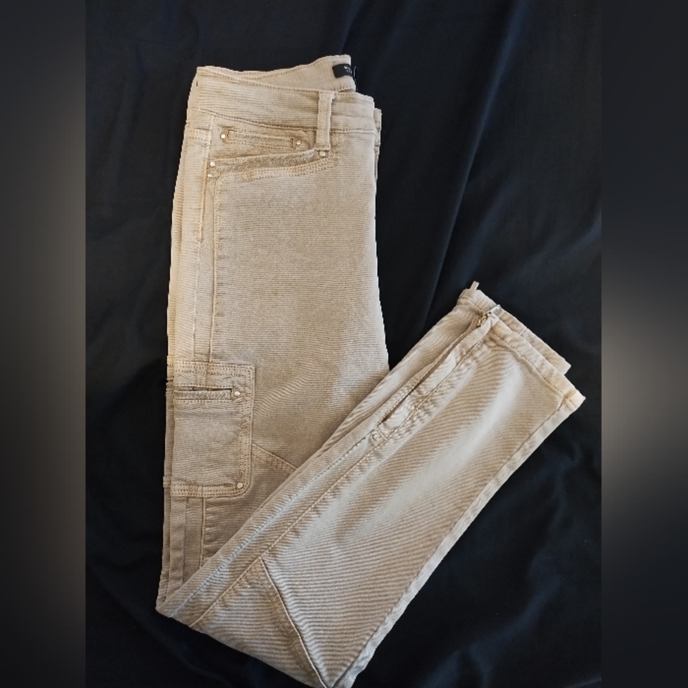 White House Black Market Skinny Leg Khaki Pants Size 0 Regular Zip Ankle - Picture 3 of 15